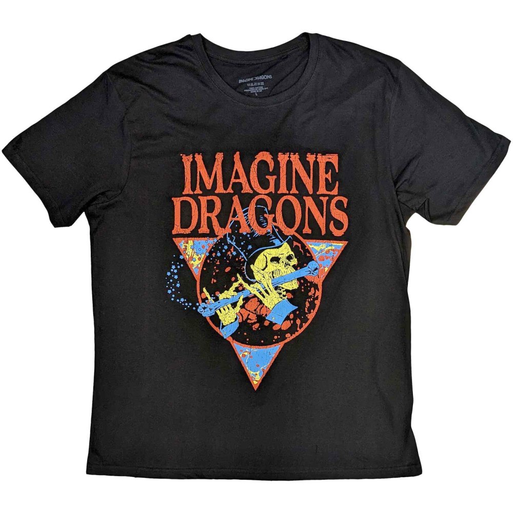 Imagine Dragons - Skeleton Flute Heren Tshirt - Zwart